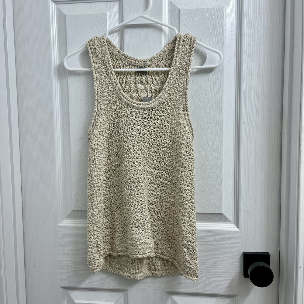 Aerie Cream Ribbed Tank Top
